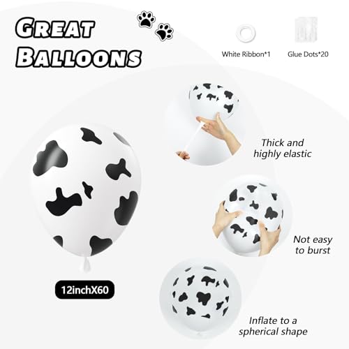 Image of 12inch Cow Print Latex Balloons with Animal Print Balloons
