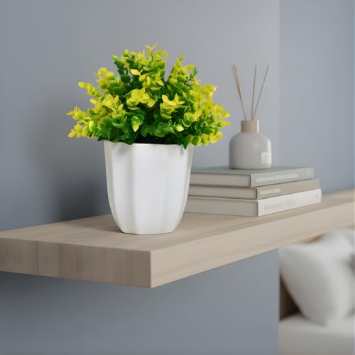 Image of fancymart Artificial Plant Hackleberry Yellow Bunch in Pot - 22 cm Height, Perfect for Tabletop Decoration | Ideal for Home & Office Decor