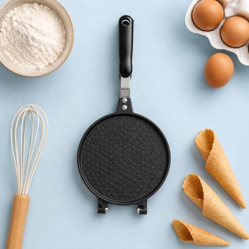 Moule à gaufrettes solide en métal de 17cm avec motifs traditionnels de cuisine