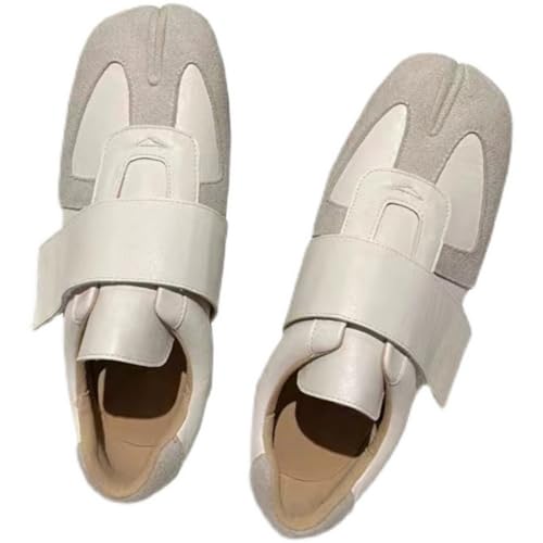 Sneakerina Split Toe Tabi Shoes Women Cute Ballet Sneakers Casual Comfort Wear Tennis & Racquet Sport Shoes with Hook & Loop Non-Slip Sole Preppy Back to School Gift for Daughter Granddaughter