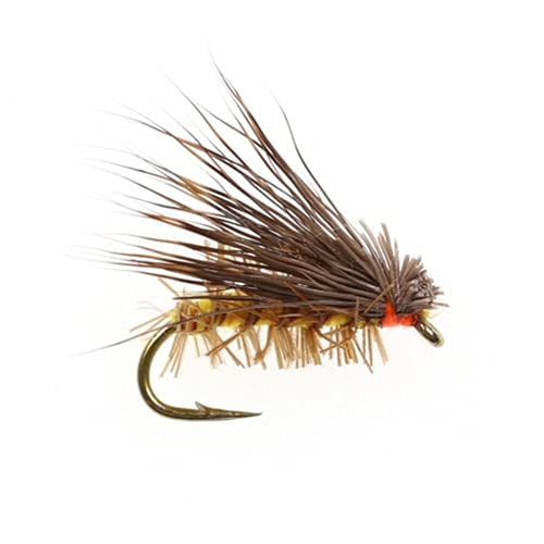 10 Pcs Black Body Woolly Worm Brown Nymph Fly Deer Hair Beetle Trout Fly Fishing Fly Bait