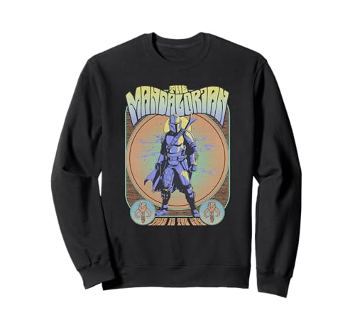 Sweat Star Wars The Mandalorian à col rond et motif vintage rétro Mando