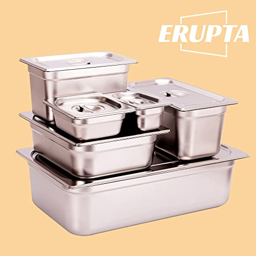 Erupta 6 Packs Hotel Pans 1/3 Size 4''Deep Nsf Anti-Jam Gn Food Pan,22Ga Stainless Steel Commercial Steam Table Pan,Food Storage Containers #TOP5