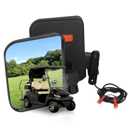 OXTOUF Premium Golf Cart Side Mirrors with Integrated Signal Lights for Club Car EZGO Yamaha and Other Models