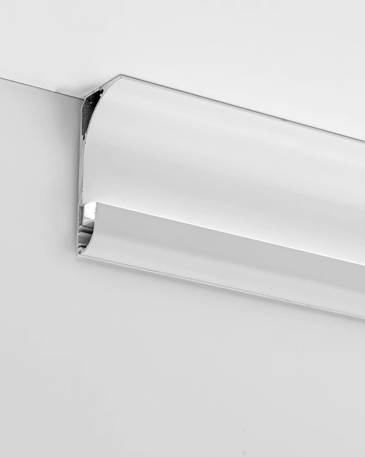 Aluminum LED Baseboard Lighting Strip, White Ceiling Molding Trim, Decorative Indirect Lighting for Hallway, 8m/26.2ft Home Accent Light Cover