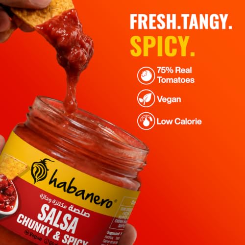Image of Habanero Tomato Salsa Dip | Mild & Fresh Salsa with Tomato & Herbs | Dip for Nachos, Chips & Snacks | Ready to Eat | 300g