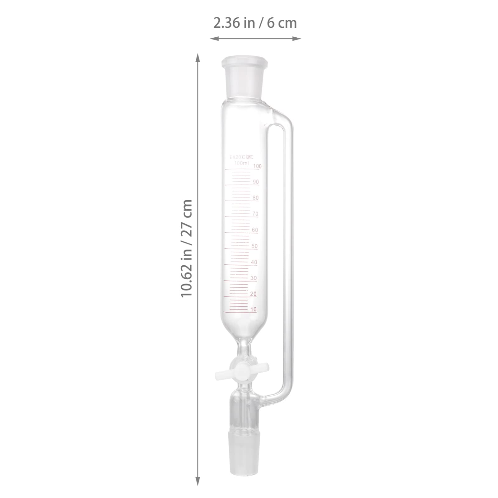 UKCOCO Scheidetrichter Aus Glas Destilliergerät Für Labor Experimenteller Glasscheider Mit Absperrhahn Konisches Design Für Flüssigkeittrennung