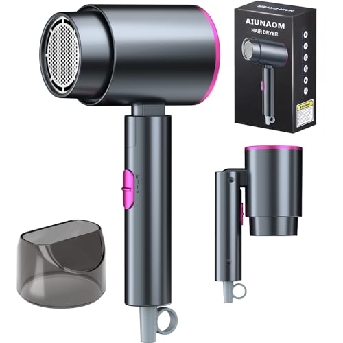 AIUNAOM secador pelo viaje plegable, 2000W secador pelo profesional de secado rápido con botón de aire frío y caliente, secador plegable, ideal para casa y salón AIUNAOM secador pelo viaje plegable, 2000W secador pelo profesional de secado rápido con botón de aire frío y caliente, secador plegable, ideal para casa y salón