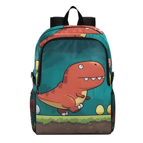 AIXIWAWA Lightweight Hiking Backpack Cartoon Dinosaur Print, Foldable Waterproof Daypack for Camping Travel