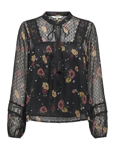 Top ONLY Onltessa Eliza noir vêtement femme chic manches longues