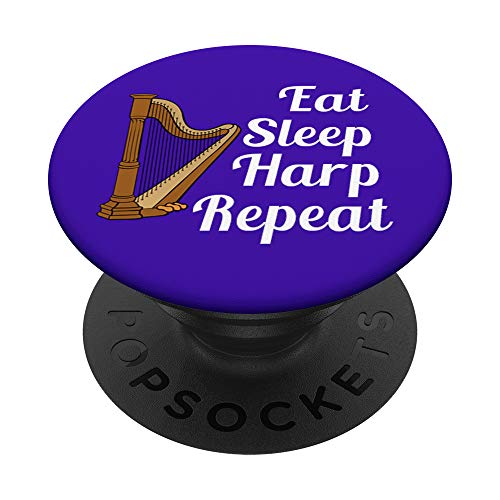 Harp Player Harpist Gift - Eat Sleep Harp Repeat - Blue