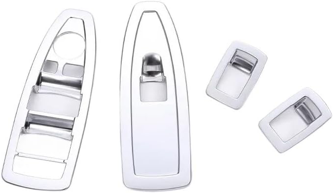Vehicle Interior Decal ABS Chrome Window Lift Swtich Button Cover Trim Accessories for BMW X1 F48 2016-2020 220i 25i 25le X2 F47 2018(Silver)