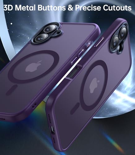 Coque iPhone 16 Plus MagSafe violette avec verre et protection objectif