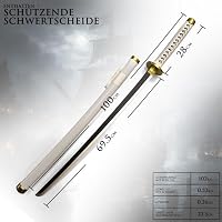 One Piece - Wado-Ichi-Monji Katana aus Holz mit Scheide und Ständer, SamuraiSchwerter Holzschwert, Zoro Schwert, Bambusklinge, One Piece Katana, Animefans, Spielzeug für Kinder – Ansicht 7