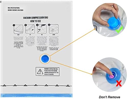 Vacuum Storage Bags - Pack of 8 (2 Jumbo + 2 Large + 2 Medium + 2 Small) Reusable Vacuum Storage Bag for Cloth Double Zip Seal Travel Space Saver Bags for Suitcase, Duvets, Bedding, Pillows, Blankets