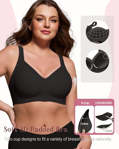 As Fairy Full Coverage Bras for Women No Underwire Supportive Wireless Plus Size Bra Seamless Comfort Bralette - image 3