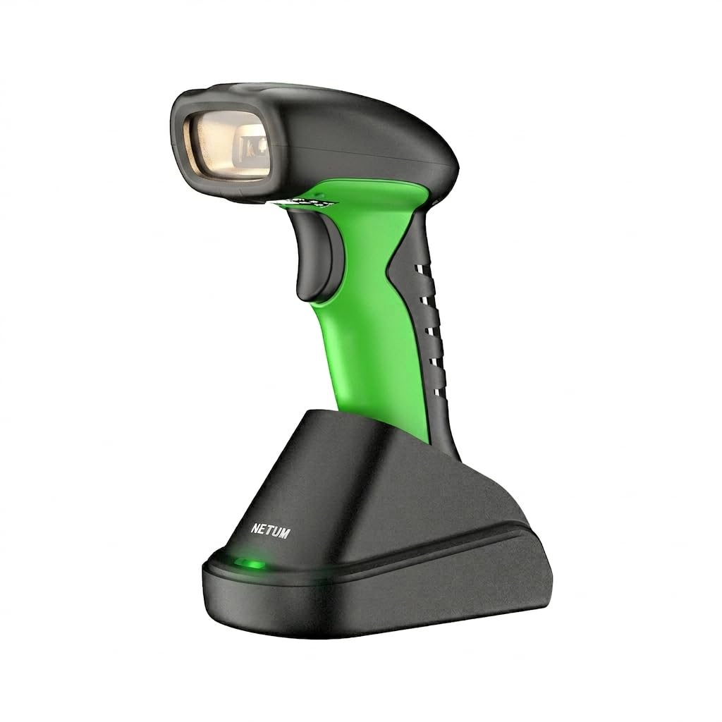 NETUM Przemysłowy Skaner Kodów Kreskowych 2D QR Bluetooth ze Stacją Ładującą Bezprzewodowy Czytnik 2D 1D Bateria 2600mAh Odporny na Kurz Auto-sense Scanning Windows Mac Android iOS NT-1950