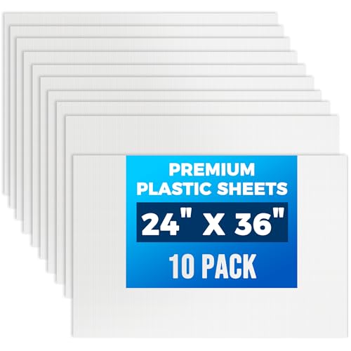 10-Pack Poster Board 24x36 Corrugated Plastic Sheets - 4mm, Extra Large Waterproof Blank Yard Sign for DIY Projects, Printing, Crafts, Presentations, Outdoor Displays, Signs β White by Storage Standard - Used condition - US$53.17