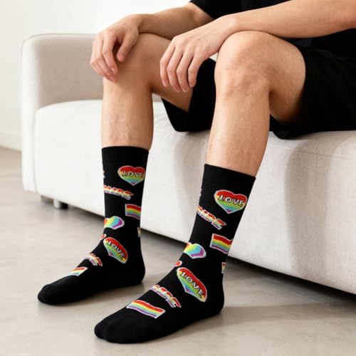 GOLIN Funny LGBTQ Gifts for Gay Lesbian, I Can't Even Think Straight Rainbow Pride Socks for Women Men