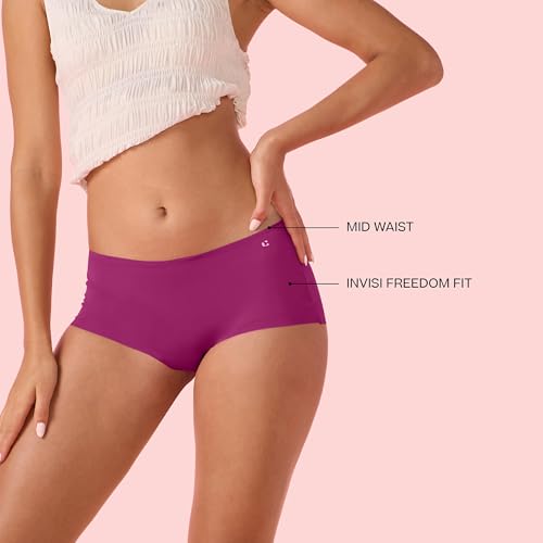 Image of Enamor Innovations Invisi, All Day Comfort, Mid Waist Boyshorts Panty for Women - No Visible Panty Lines, Breathable, Sweat Wicking, Free Cut, Full Coverage - PS40