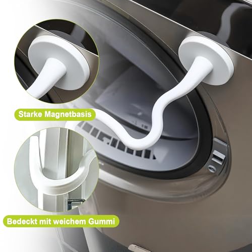 Frontlader Türstütze für Waschmaschine, Flexible Magnetischer Türhalter für Waschmaschine, Türhalterung für Frontlader-Waschmaschinen Weiß, Waschmaschinen Zubehör zum Halten der Tür Offen
