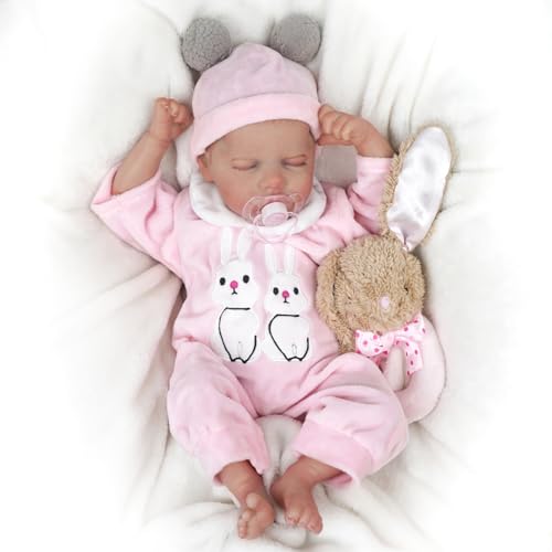 Bebê Reborn Boneca de Silicone Menina Realista Pintada 48cm Original (Coelho Menina)