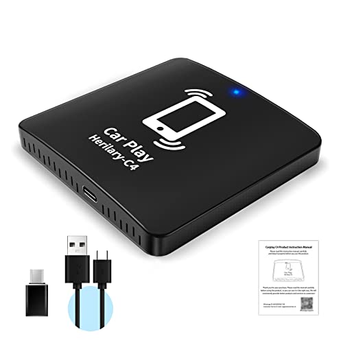Birgus Adaptador sem fios C4 Carplay, plug and play, adaptador sem fios Carplay para iPhone compatível com Cars CarPlay Function Auto 2017-2022, adequado para carros com função de reprodução