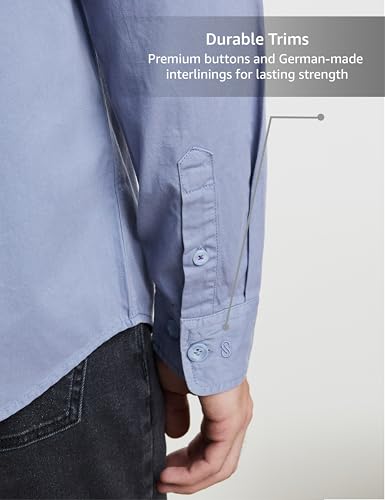 Image of Symbol Premium Men's Washed Cotton Twill Casual Shirt - Regular Fit | Pure Cotton (Available in Plus Sizes)