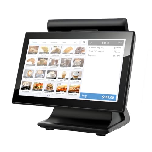 ASSUR POS Cash Register Terminal 15.6&rdquo; Touch Screen 11.6&rdquo; Customer Screen J6412 4-Core CPU 4GB...