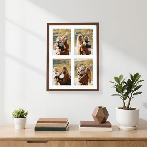decorUhome 4 5x7 Picture frames Collage Wall Decor with Mat, Brown by decorUhome - Used condition - Image 2