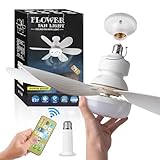 Ventilador de techo con luz y control remoto, 40W E26/E27 ventilador con luz led de techo, ventilux de techo moderno...