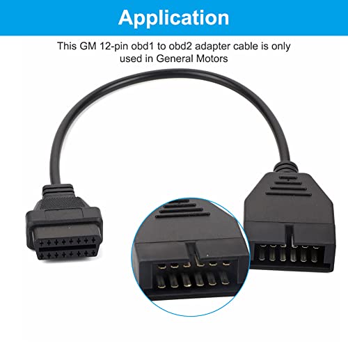 Keenso OBD2-diagnose-verlengkabel, 12-pins naar 16-pins aansluiting, OBD1-stekker, adapter voor GM-voertuigen/auto… - Image 5