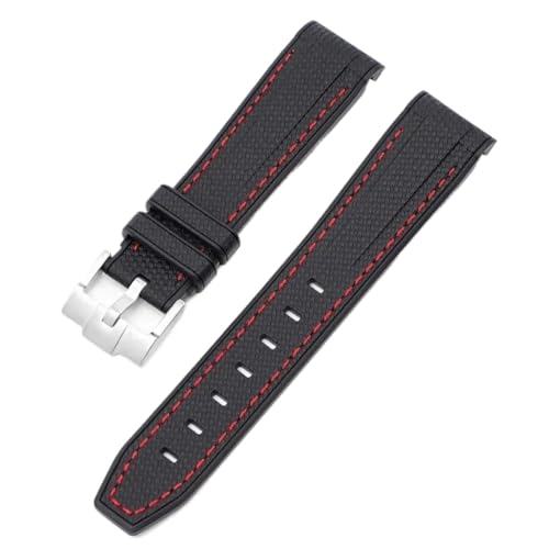 [Aocghfyer] MoonSwatch �J�[�u �_�C�r���O �V���R�[�� ���o�[ �X�g���b�v 20mm(Black red)