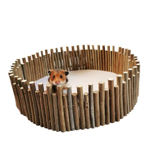 ibasenice Holzzaun Spielzeug für Hamster Chinchilla aus Naturbelassenem Holz 30cm Multifunktionaler Haustier Zaun Käfigzubehör für Kleintiere