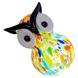 Statue de hibou en verre coloré - pour une étagère, un meuble tv, un manteau de cheminée, un salon, une chambre, une salle de bain, une cuisine, une table de chevet, une table, un bureau, un de fenêtre, un western, une buanderie, un garage, un jardin ou partout que vous , décoration de table de hibou
