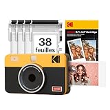 Excellente qualité photo - Le KODAK Mini Shot 2 Retro utilise la technologie 4Pass qui vous permet d'imprimer des photos impeccables en quelques secondes. Étant donné que les photos sont imprimées et plastifiées sur des couches de ruban, elles sont protégées des empreintes digitales et de l'eau pendant le stockage, ce qui garantit une longue durée de vie.