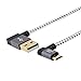 CableCreation 3 Feet 90 Degree USB 2.0 A to Micro USB B Cable, Double Angle-Dual Angled Micro USB Cable with Aluminium Case,1Meter, Space Gray