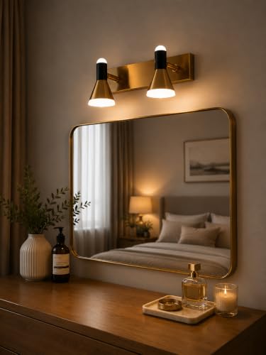 Image of FILLISKA 3 in 1 Double Wall spot /Picture /Display /Mirror Light with Adjustable Head and Colour Changing Function (12 Watt Black & Gold-747)