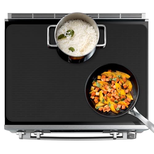 Image of Stove Top Cover for Electric Stove- Range Covers for Electric Stove,Silicone XXL Dish Drying Mat, Glass Cooktop Covers, Flat RV Range top Mats (Black, 30 inchx21 inch)