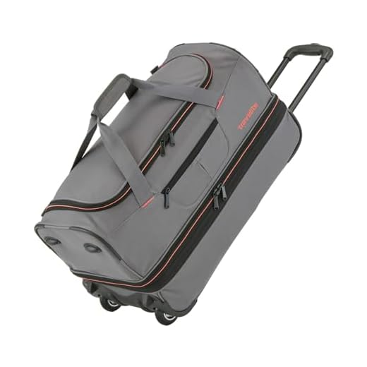 travelite 2 Ruote Trolley Borsa da Viaggio Taglia S con Piega ad Espansione, Serie Bagagli Basics: Morbida con Ruote con Volume Extra, 55 cm, 51 L (Espandibile a 64 L)