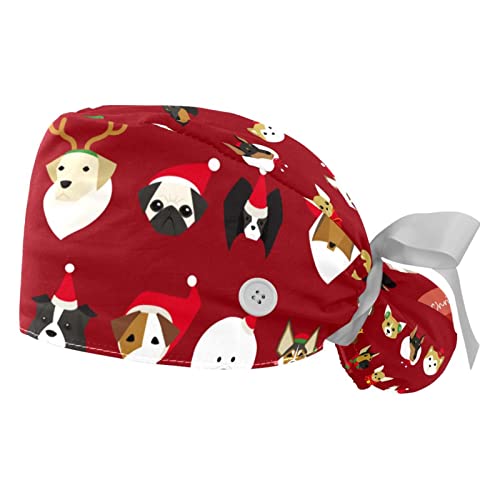 Casquettes de travail Noël chiens lot de 2 chapeaux pour fêter au bureau