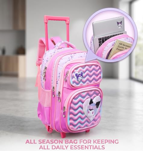Image of ADSON 3D Embossed School Trolley Bag Large School Bag for Boy Girl, Kids School Bag, Travel Backpack for Girl Boy, Ideal for Children Trolley 16 Inch Water Resistant