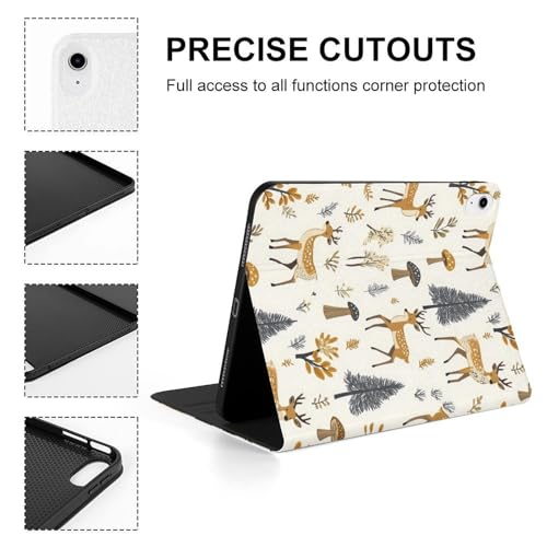 Housse iPad 11 2025 et 10.9 motif élan et champignon avec support - 4