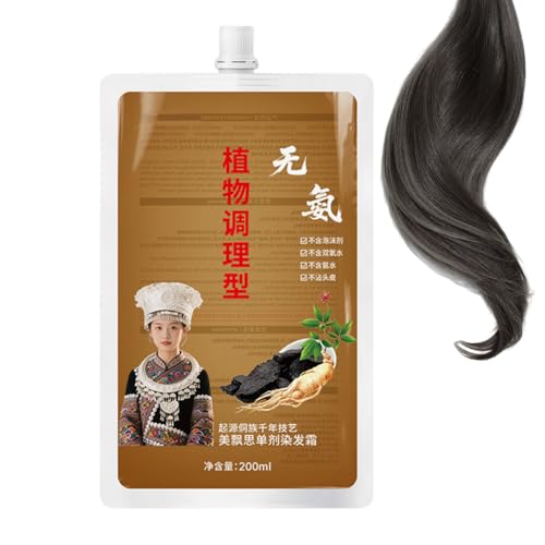 Godpqiui Tinte en Champú,Tinte Vegetal para Cabello - Acondicionador En Crema De Larga Duración Diseño Para Familia Mujeres Hombres Adultos Principiantes Niñas Madre