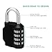 ZHEGE Padlock, Combination Lock 4 Digits, Outdoor Padlock Weatherproof for Gym Locker, Garden Fence Gate (Black)