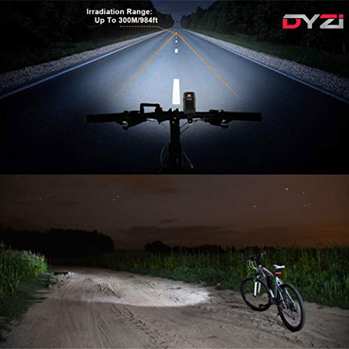 Set de Lumières pour Vélo DYZI Rechargeables par USB – Lumière Frontale Étanche - Feu arrière étanche Facile à installer et à monter & Batterie Utilisable comme Batterie Externe - Image 3