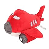 TITA-DONG Dog Squeaky Toy, Airplane Shape Soft Plush Bite Resistant Teeth Grinding Cleaning Dog Chew Toy, Cute Soft Dog Toys for Teeth Cleaning, Stuffed Dog Toys for Small, Medium, Large Dogs(Red)