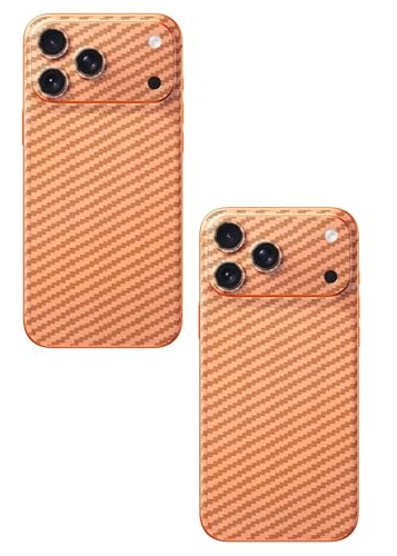 Image of (Pack of 2) Compatible with Apple iPhone 17 Pro Max Skin Sticker /Vinyl wrap /Protective Film Mobile Back Skin Carbon Fiber 3D Transparent by Candeal Mizhan(Only Back)