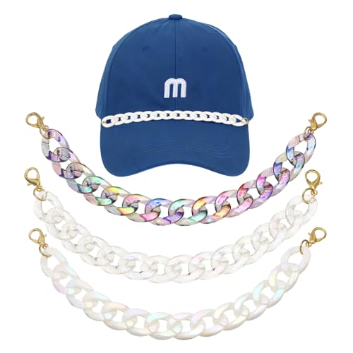 MECCANIXITY �g���b�J�[�n�b�g�`�F�[��3�� �A�N�����`�F�[���n�b�g�A�N�Z�T���[ �r���f�R���[�V���� ���f�B�[�X �����Y �L���b�v DIY ���b�V�� �x�[�X�{�[���L���b�v �X�|�[�c�Q�[�� �f�C�f�R���[�V���� (���F�V���[�Y)