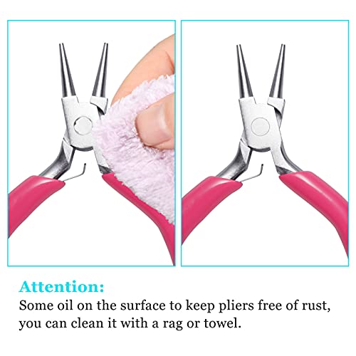 SPEEDWOX Mini-Rundzange, 7,6 cm Drahtschlaufenzange mit pinkem PVC-Griff, Schmuckzange für Perlenstickerei, Schmuckherstellung, Drahtwicklung, Bastelzubehör – Bild 8